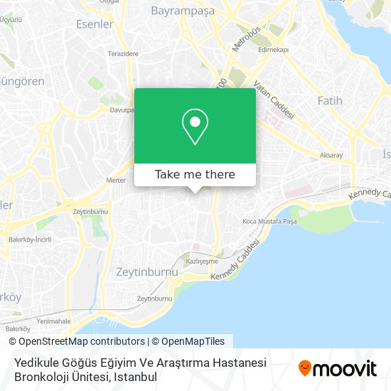 Yedikule Göğüs Eğiyim Ve Araştırma Hastanesi Bronkoloji Ünitesi map