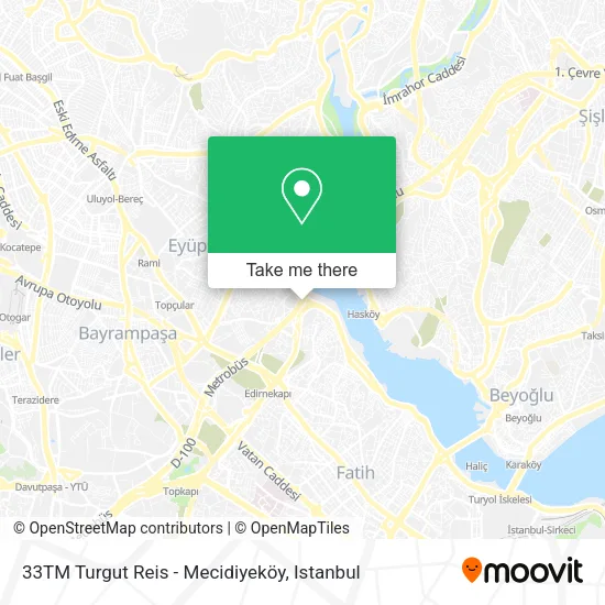 33TM Turgut Reis - Mecidiyeköy map