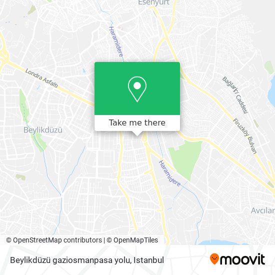 Beylikdüzü gaziosmanpasa yolu map