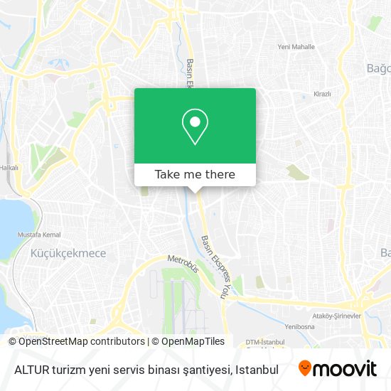 ALTUR turizm yeni servis binası şantiyesi map