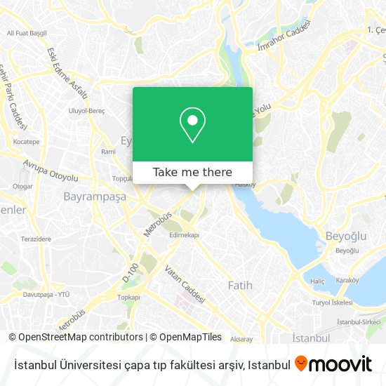 İstanbul Üniversitesi çapa tıp fakültesi arşiv map