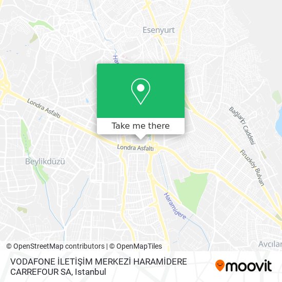 VODAFONE İLETİŞİM MERKEZİ HARAMİDERE CARREFOUR SA map
