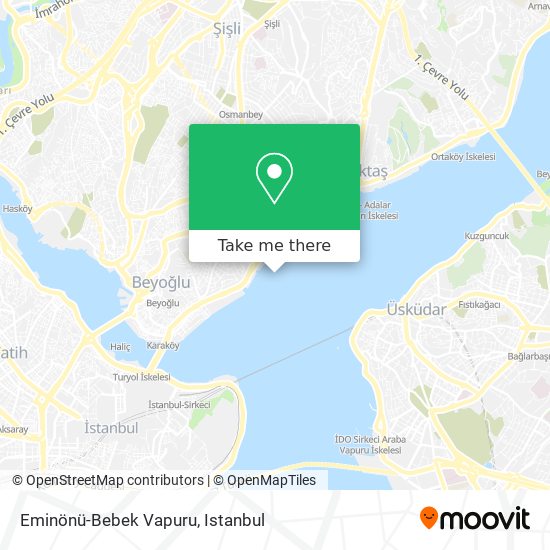 Eminönü-Bebek Vapuru map