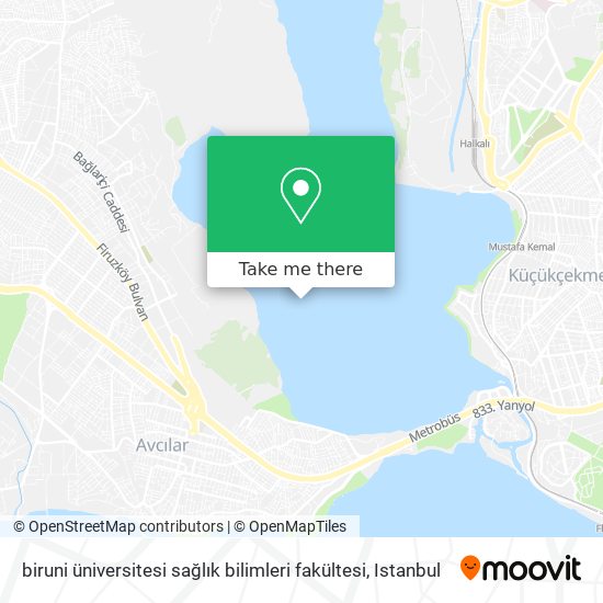biruni üniversitesi sağlık bilimleri fakültesi map