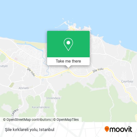 Şile kırklareli yolu map