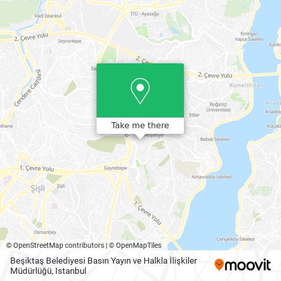 Beşiktaş Belediyesi Basın Yayın ve Halkla İlişkiler Müdürlüğü map