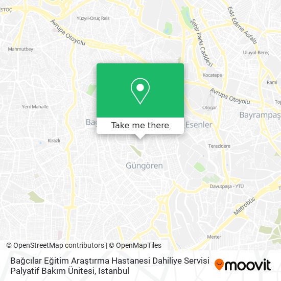 Bağcılar Eğitim Araştırma Hastanesi Dahiliye Servisi Palyatif Bakım Ünitesi map