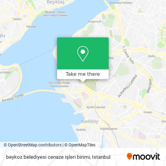beykoz belediyesi cenaze işleri birimi map