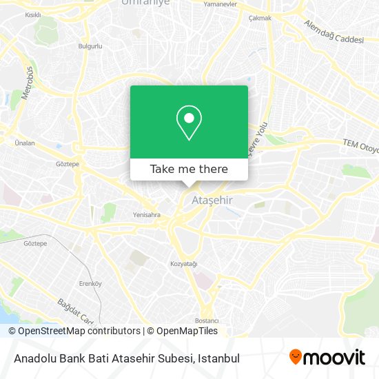 Anadolu Bank Bati Atasehir Subesi map