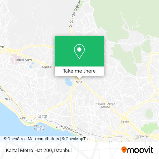 Kartal Metro Hat 200 map