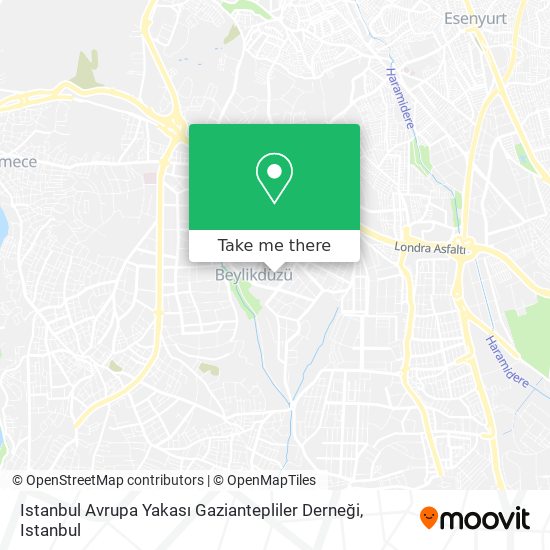 Istanbul Avrupa Yakası Gaziantepliler Derneği map