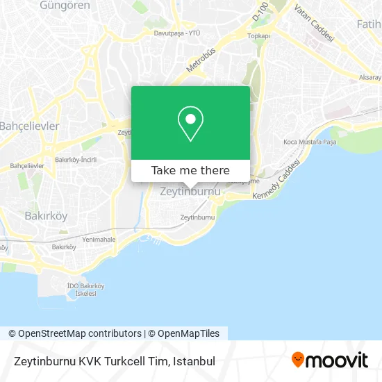 Zeytinburnu KVK Turkcell Tim map