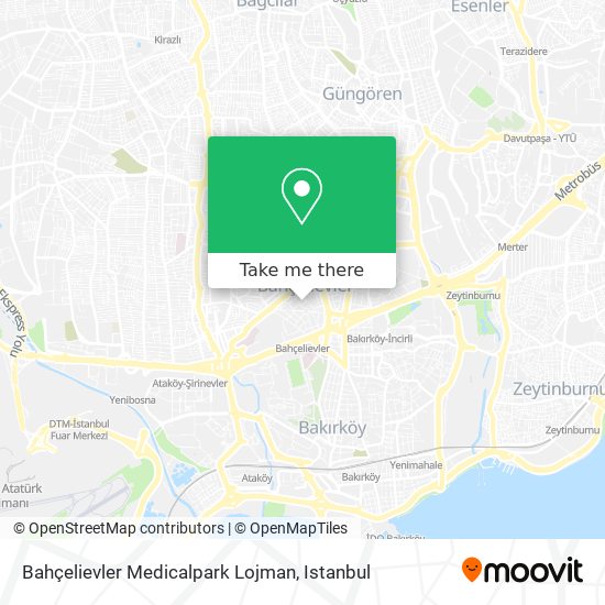 Bahçelievler Medicalpark Lojman map