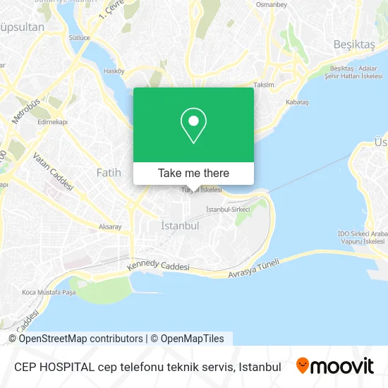 CEP HOSPITAL cep telefonu teknik servis map