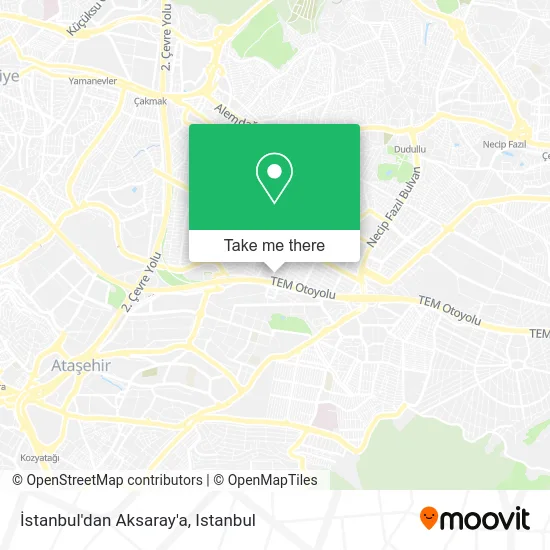 İstanbul'dan Aksaray'a map