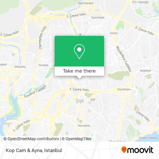 how to get to kop cam ayna in kagithane by bus cable car or metro