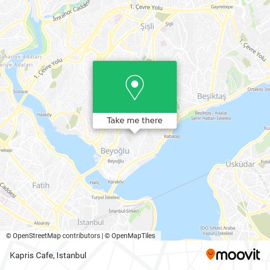 how to get to kapris cafe in beyoglu by bus metro or cable car