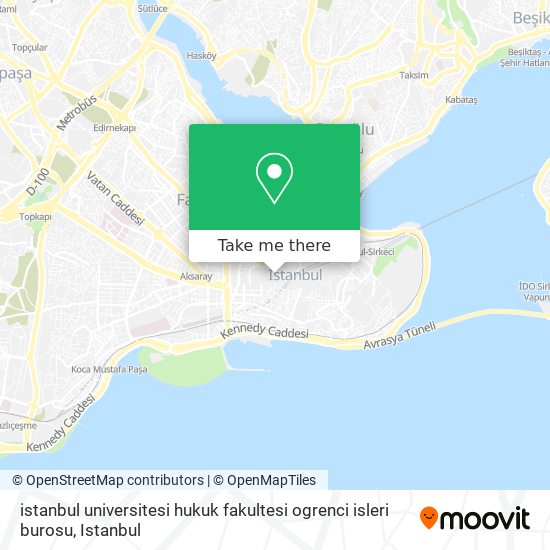 istanbul universitesi hukuk fakultesi ogrenci isleri burosu map