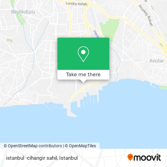 istanbul -cihangir sahil map
