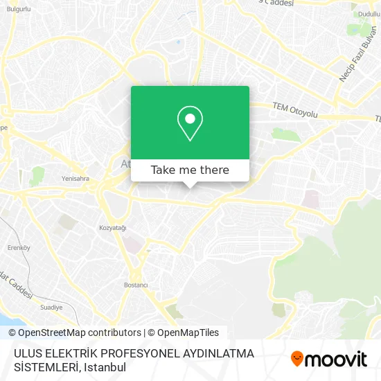 ULUS ELEKTRİK PROFESYONEL AYDINLATMA SİSTEMLERİ map