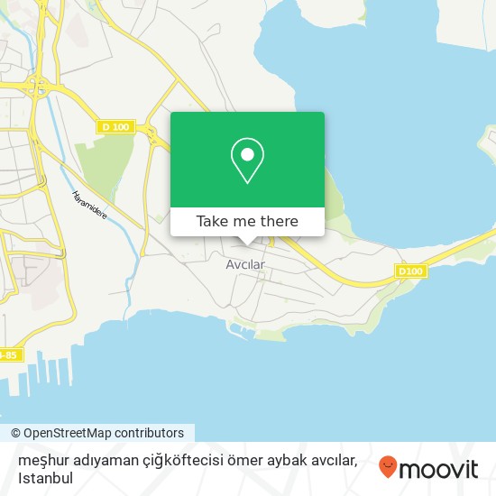 meşhur adıyaman çiğköftecisi ömer aybak avcılar map