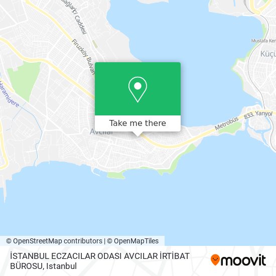 İSTANBUL ECZACILAR ODASI AVCILAR İRTİBAT BÜROSU map