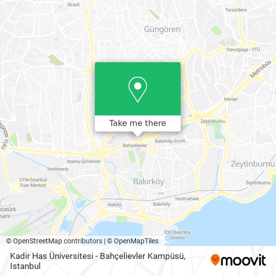 Kadir Has Üniversitesi - Bahçelievler Kampüsü map