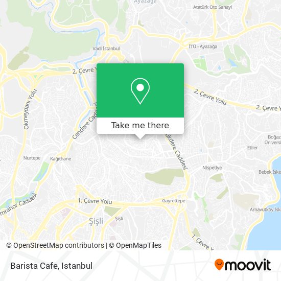 how to get to barista cafe in kagithane by bus cable car or metro