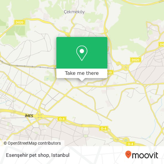 Esenşehir pet shop map