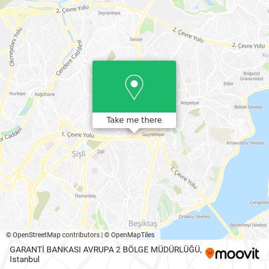 GARANTİ BANKASI AVRUPA 2 BÖLGE MÜDÜRLÜĞÜ map