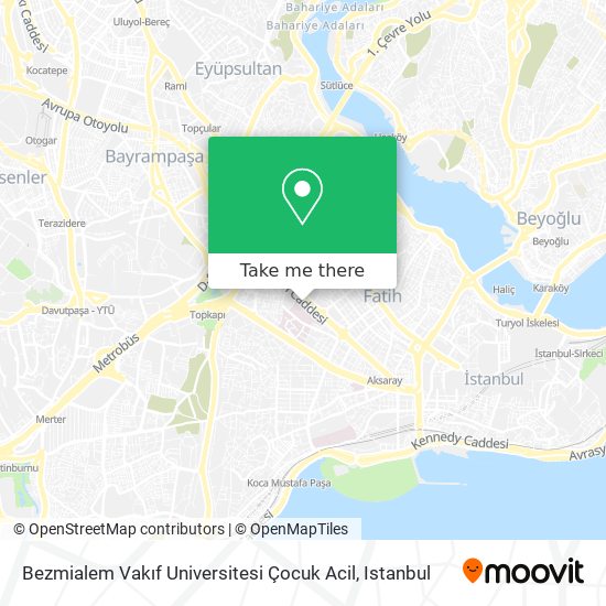 Bezmialem Vakıf Universitesi Çocuk Acil map