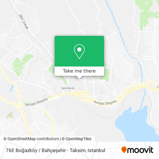 76E Boğazköy / Bahçeşehir - Taksim map