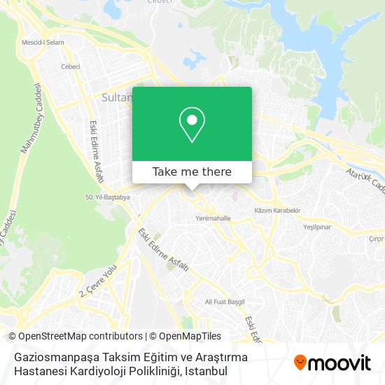 Gaziosmanpaşa Taksim Eğitim ve Araştırma Hastanesi Kardiyoloji Polikliniği map