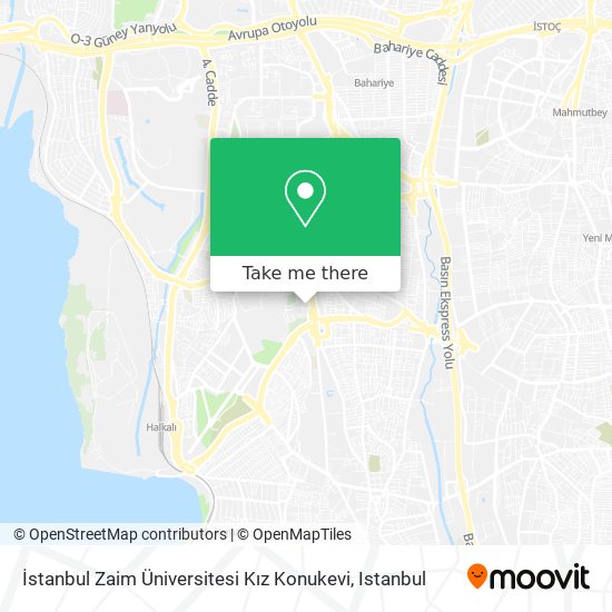 İstanbul Zaim Üniversitesi Kız Konukevi map
