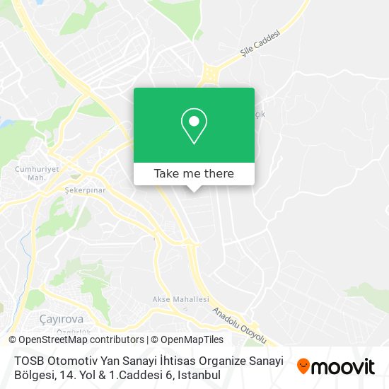 TOSB Otomotiv Yan Sanayi İhtisas Organize Sanayi Bölgesi, 14. Yol & 1.Caddesi 6 map