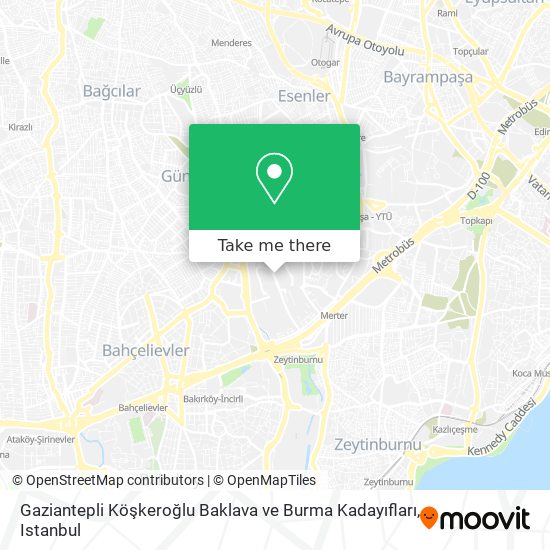 Gaziantepli Köşkeroğlu Baklava ve Burma Kadayıfları map