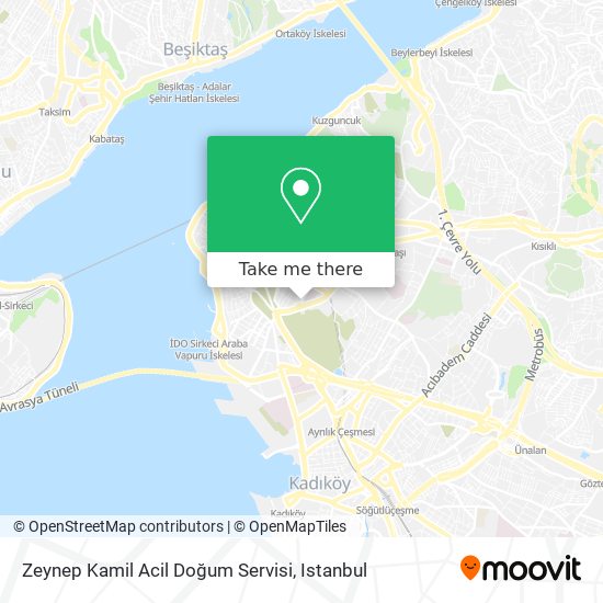 Zeynep Kamil Acil Doğum Servisi map
