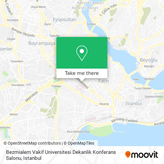 Bezmialem Vakif Universitesi Dekanlik Konferans Salonu map