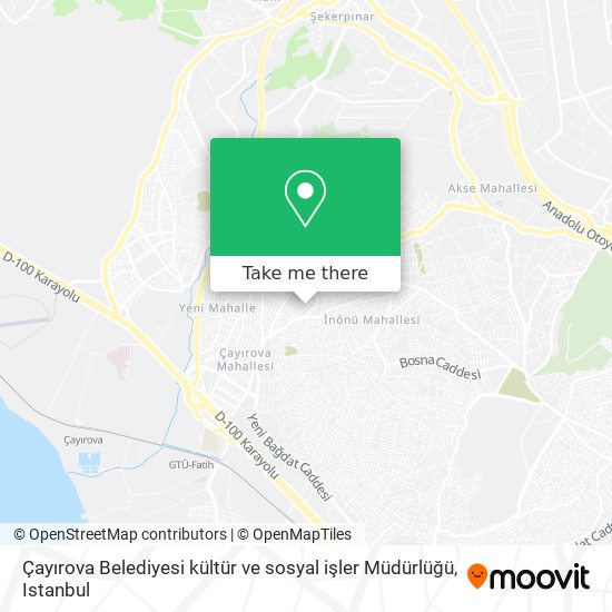 Çayırova Belediyesi kültür ve sosyal işler Müdürlüğü map