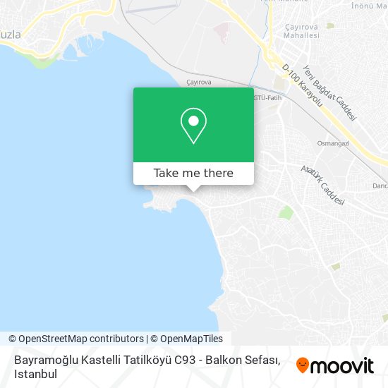 Bayramoğlu Kastelli Tatilköyü C93 - Balkon Sefası map