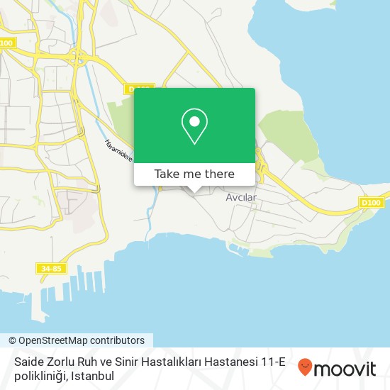 Saide Zorlu Ruh ve Sinir Hastalıkları Hastanesi 11-E polikliniği map