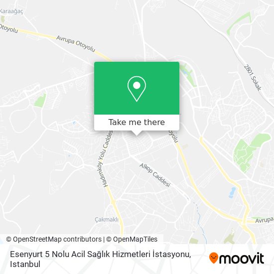 Esenyurt 5 Nolu Acil Sağlık Hizmetleri İstasyonu map