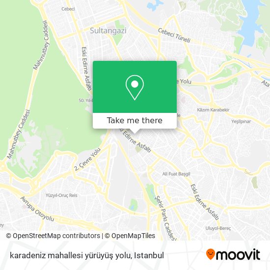 karadeniz mahallesi yürüyüş yolu map