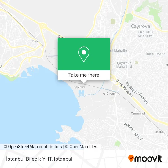 İstanbul Bilecik YHT map
