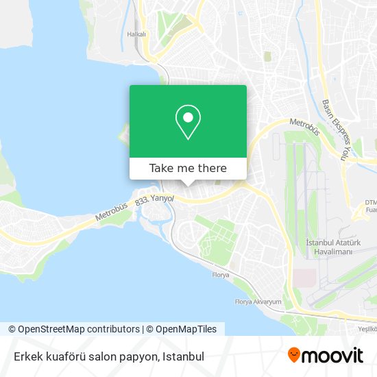 Erkek kuaförü salon papyon map