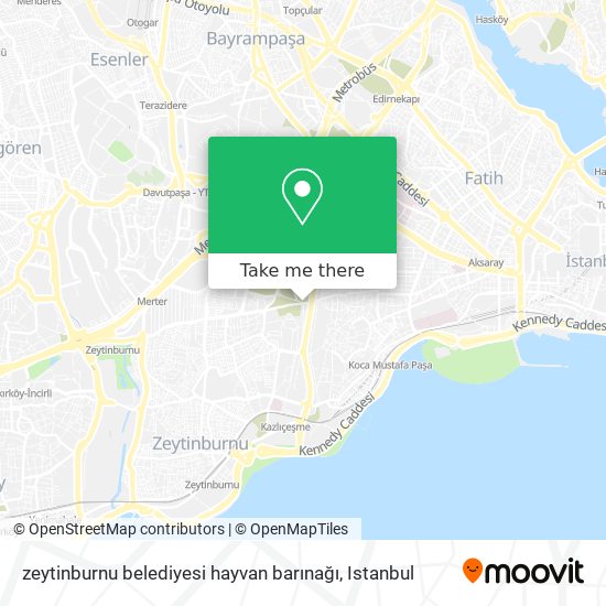 zeytinburnu belediyesi hayvan barınağı map