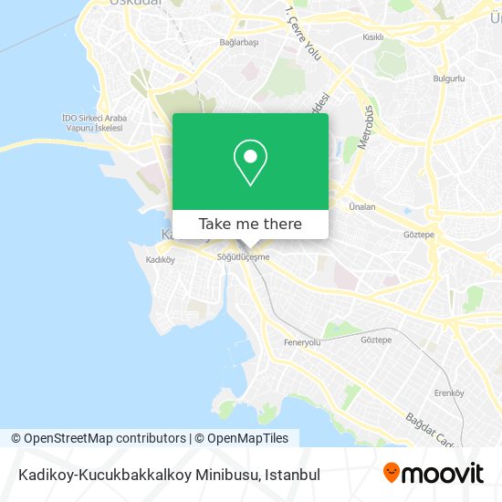 Kadikoy-Kucukbakkalkoy Minibusu map
