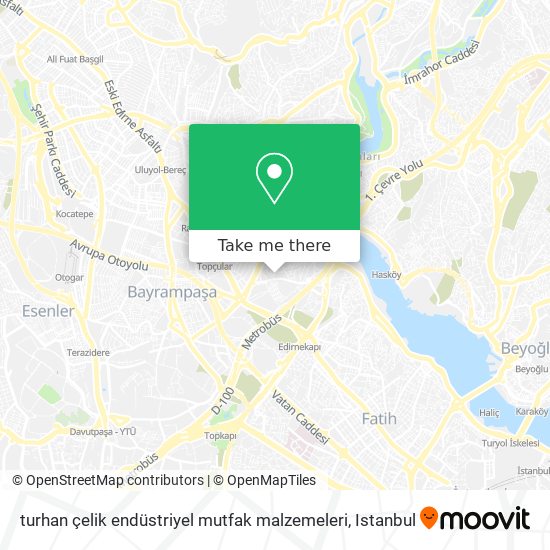 turhan çelik endüstriyel mutfak malzemeleri map