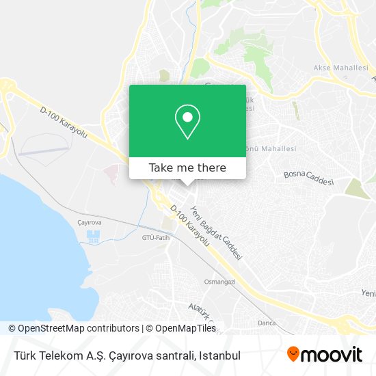 Türk Telekom A.Ş. Çayırova santrali map