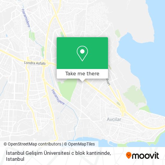 İstanbul Gelişim Üniversitesi c blok kantininde map